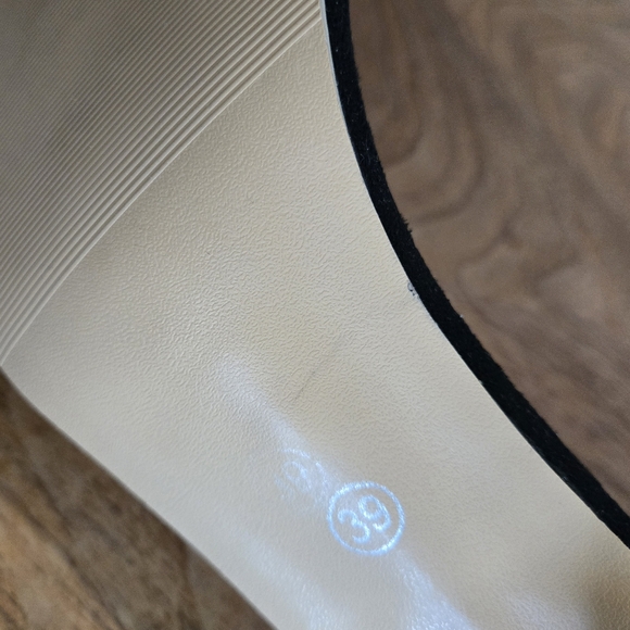 DONATED - Black Velvet Open Toe Sandals with 3" Heels and Adjustable Ankle Strap - Picture 10 of 11